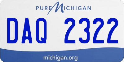 MI license plate DAQ2322