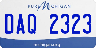 MI license plate DAQ2323