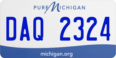 MI license plate DAQ2324