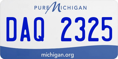 MI license plate DAQ2325