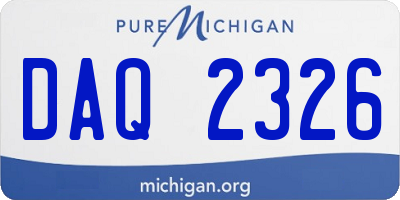 MI license plate DAQ2326
