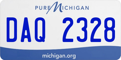 MI license plate DAQ2328