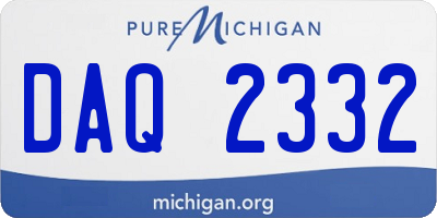 MI license plate DAQ2332