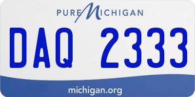 MI license plate DAQ2333