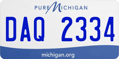 MI license plate DAQ2334