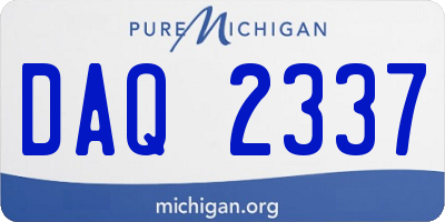 MI license plate DAQ2337