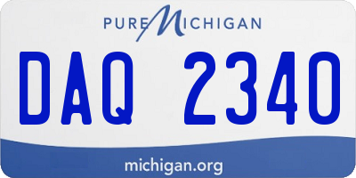 MI license plate DAQ2340