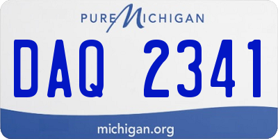 MI license plate DAQ2341