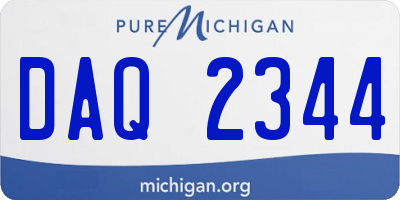 MI license plate DAQ2344