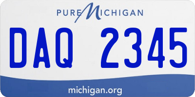 MI license plate DAQ2345