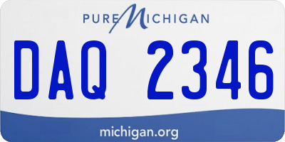 MI license plate DAQ2346