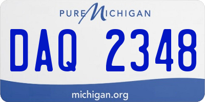MI license plate DAQ2348