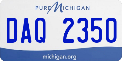 MI license plate DAQ2350