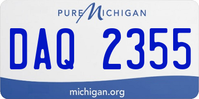 MI license plate DAQ2355