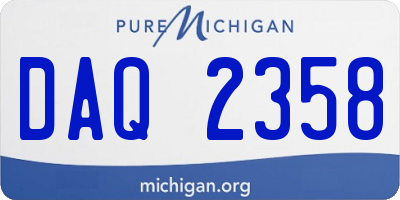 MI license plate DAQ2358