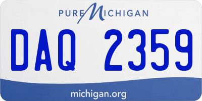 MI license plate DAQ2359