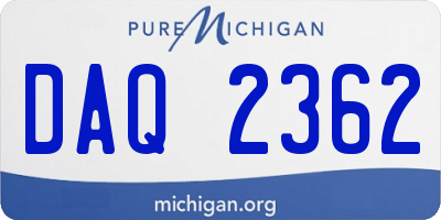 MI license plate DAQ2362
