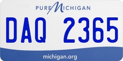 MI license plate DAQ2365