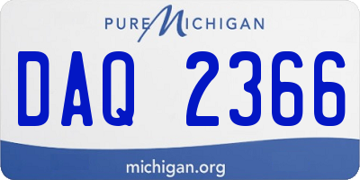 MI license plate DAQ2366