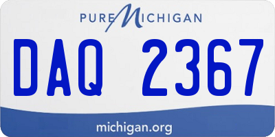 MI license plate DAQ2367