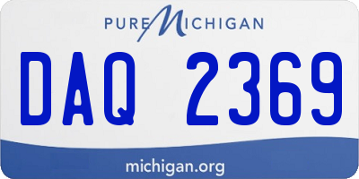 MI license plate DAQ2369