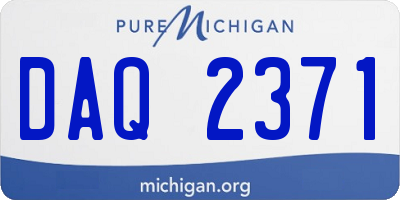 MI license plate DAQ2371