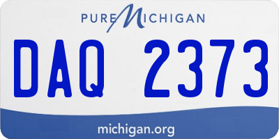 MI license plate DAQ2373