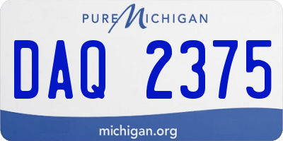 MI license plate DAQ2375