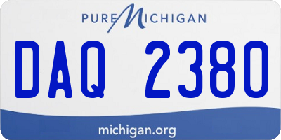 MI license plate DAQ2380