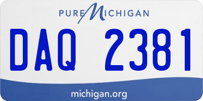 MI license plate DAQ2381