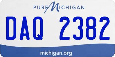 MI license plate DAQ2382