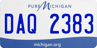 MI license plate DAQ2383
