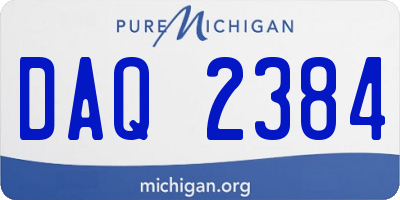 MI license plate DAQ2384