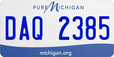 MI license plate DAQ2385