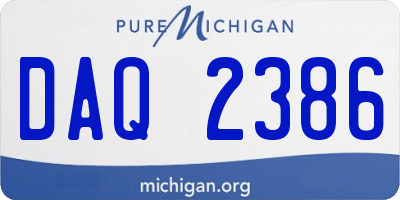 MI license plate DAQ2386