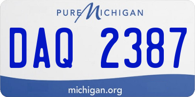 MI license plate DAQ2387