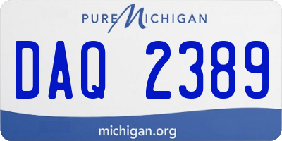 MI license plate DAQ2389