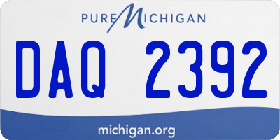 MI license plate DAQ2392
