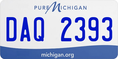 MI license plate DAQ2393