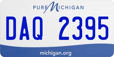 MI license plate DAQ2395
