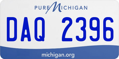 MI license plate DAQ2396