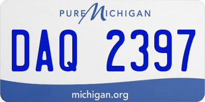 MI license plate DAQ2397