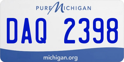 MI license plate DAQ2398