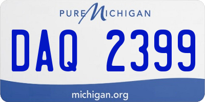 MI license plate DAQ2399