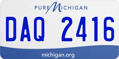 MI license plate DAQ2416
