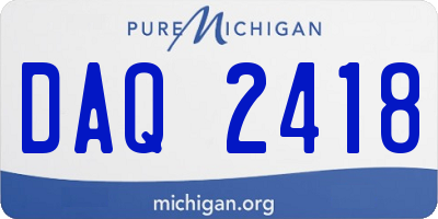 MI license plate DAQ2418