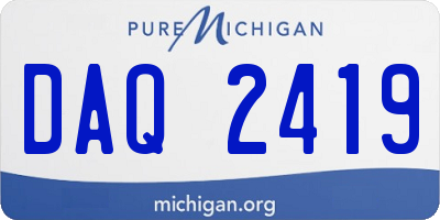 MI license plate DAQ2419