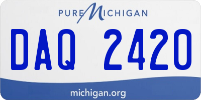 MI license plate DAQ2420