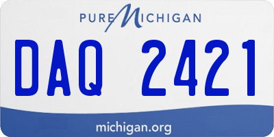 MI license plate DAQ2421