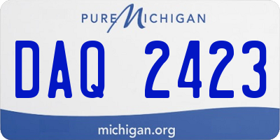 MI license plate DAQ2423